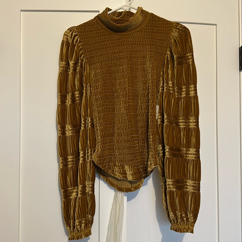 NWT Free People velvet top. Size XS.